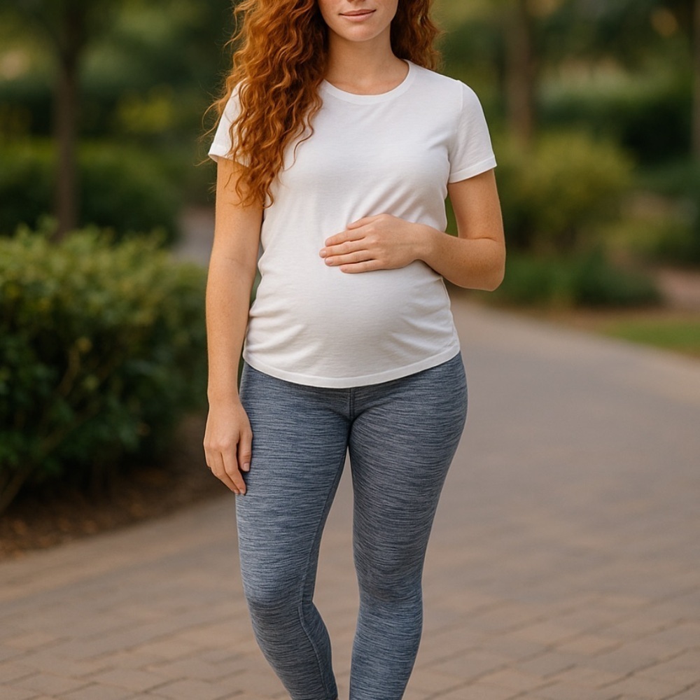 Motherhood Maternity blue ribbed leggings os